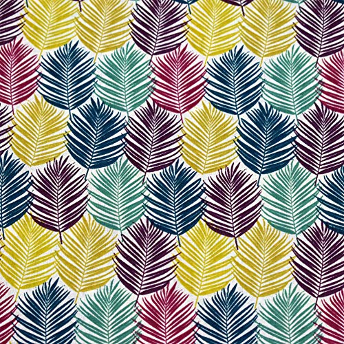 MAGAM-Stoffe Prag Bunte Blätter Baumwollstoff Oeko-Tex Meterware 50cm (100x160cm)