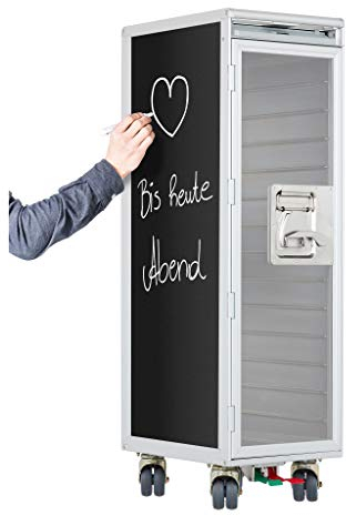 VanDeBord Airline Trolley Old School Neu (Glastür), Original Flugzeugtrolley, Flugzeug Servierwagen, Tafel-Oberfläche zum Beschriften