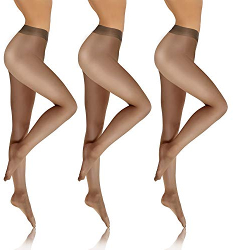 sesto senso Strumpfhosen Damen Transparent 3er Pack Den 8 Glatte Feinstrumpfhose