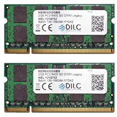DILC, RAM DDR2 SODIMM 2GB, 2 Memorie RAM per Pc Portatile, 800Mhz PC2-6400 (240 Pin), Compatibili con Computer Portatili/Notebook o Mini Pc con Slot SODIMM, Perfomance Elevate, Garantita a Vita, 2 Pz