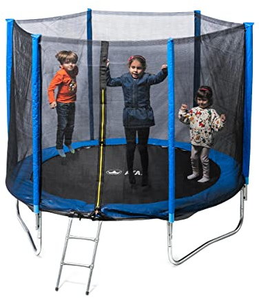 Ataa Trampolin für Kinder 250cm Durchmesser - Blau- sehr robust und sicher, geeignet für Aussen- und Innenräume.