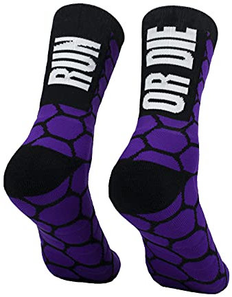 PERRO LOCO CLOTHES Calzini da Corsa compressivi di Colori. (IT, Numero, 40, 42, Regular, Regular, Viola)