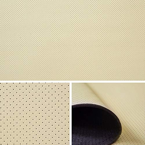 Kunstleder perforiert Autostoff kaschiert Bezug Himmelstoff Leder (Beige)
