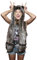 GUMEI 3 In 1 Frauen Männer Fluffy Plüschtier Wolf Leopard Hood Schal Schal Hut mit Pfoten Fäustlinge Handschuhe Verdicken Winter Warme Ohrenklappe Bomber Cap