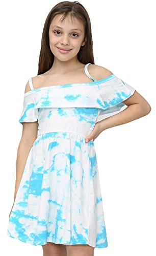 A2Z 4 Kids Girls Off Shoulder Skater Dress Party Wear Age 5-156
