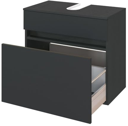 Waschbeckenunterschrank Brama, 60 cm, 1 Schublade, Graphit/Grau matt