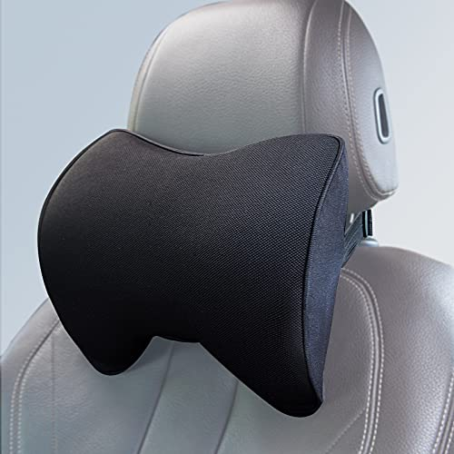 ZATOOTO Nackenkissen Auto Memory Foam Nackenkissen Kopfkissen, Bietet Verstellbaren Schultergurt und Waschbaren Bezug, für Fahrer oder Beifahrer, Bequem, Weich und Atmungsaktiv (Schwarz)