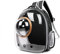 Galatée Katzen Rucksack Träger, Hund, Haustier Rucksack Blasen Rucksack, wasserdichte, Klare Haustier Kapseltasche Im Freien, Raumkapsel Haustier-Rucksack Belüften(Schwarz, Transparente Abdeckung)