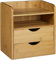 Unibos 4-Tier Bamboo Desk Organizer, Wooden Tabletop Storage Organization Box, Mini Small Desktop Organizer with Drawers for Office and Home