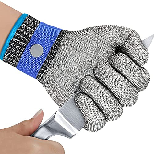 Gant Anti Coupure WXYZ Gants résistants à la Coupe en métal de Protection de la Grade 5, Cuisine Alimentaire, Jardin, Gants de Travail de boucherie (Size : 2pcs/L)