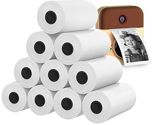 kigauru10 Rolls Print Camera Paper, Camera Print Paper Compatible with Kidizoom Print Camera Refill/VTech/Dragon Touch, 2.2x1 Inch Printing Paper Rolls for More Kids Instant Camera