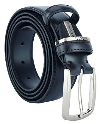 Laura Biagiotti Cintura Uomo In Vera Pelle, Fibbia Nickel Free Accorciabile Con Scatola (125 (taglia 54-56), Blu 3,5cm 348)