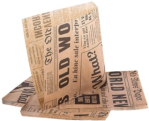 SKIR'CO (500 Stück) 15 x 15 cm Papiertüten für Lebensmittelverpackung, Fettdichte Fast Food Aufbewahrung, Food Wrap, Burger Pommes Tüten (500)