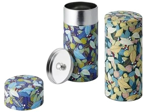 Cha Cult teemando® Dose „Etsu, 150 g Weißblech, rund, mit Aromaverschluss veredelt mit Japanpapier (Washi) 2-fach sortiert, H 15,5 cm, Ø 7,5 cm