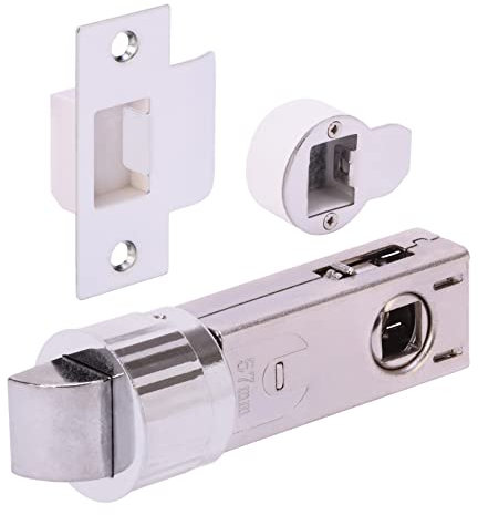 HANDLEZONE® 76mm Passage Bullet Latch, Round Designer Mortice Latch, Catch for Internal Timber Doors - Polished Chrome - 57mm Backset