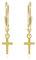 NKlaus Paar Kreuz Brisur Ohrhänger 333 Gelb Gold 8 Karat 9x5mm Kruzfix Damen Ohrhänger 11911