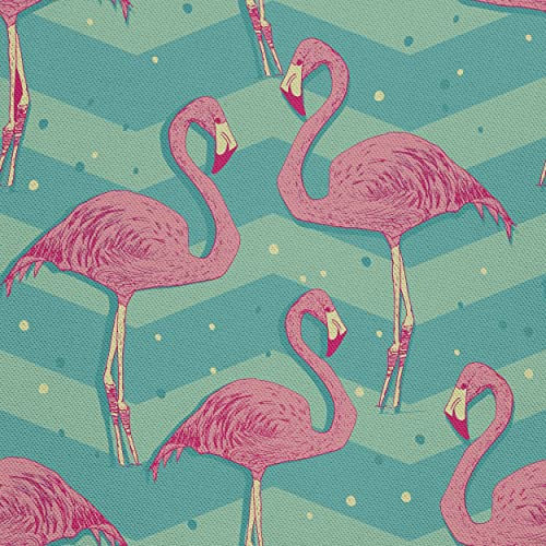 HEKO PANELS Stoff Oxford Wasserdichte Meterware Canvas-Stoff Polyester Stoff Zum Nähen Nähstoffe Dekostoffe Wasserabweisend Blickdicht Flamingos 1 Meter 155 x 100 cm, DX795