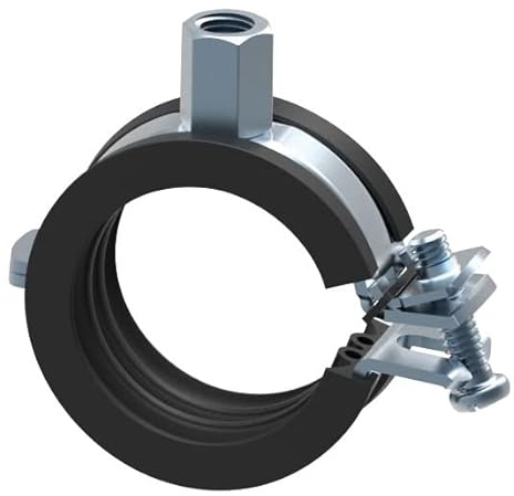Sanitop-Wingenroth Rohrschelle 17-19 mm | 10er Set Rohrbefestigung | Schallschutzeinlage und Scharnier | verlustsicherung für Schrauben | Schnellklicksystem | verzinkter Stahl | 104104