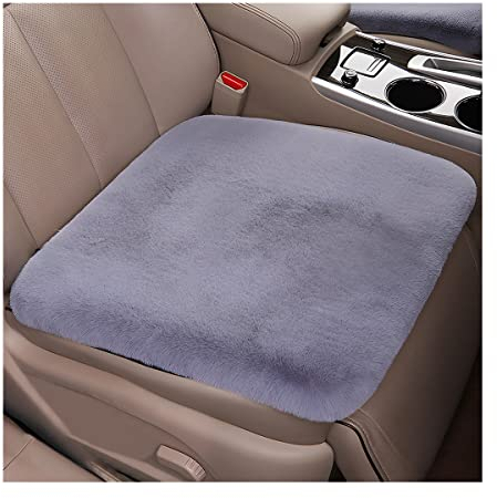 CGEAMDY 2 Stück Universal Autositzkissen, Auto Sitzauflage, Schutz Für Vordersitz Unten Einzelsitz Ohne Rückenlehne, Plüsch Keine Rückenlehne Autositzschoner(Grau)
