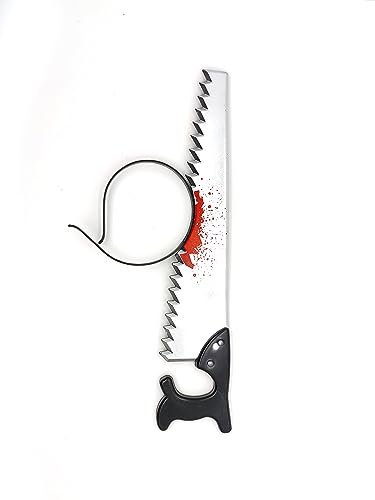 ASVP Shop Axe | Saw | Knife | Spanner | Wrench | Premium Quality | Ultra Realistic and Resistant | Polystyrene | Horror Accessory | Party | Halloween | (Saw + Headband)