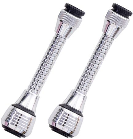 EIHI 2 Pezzi Doccino per Lavandino Cucina con Cannuccia Flessibile in Ottone Made in Prolunga Rubinetto Aeratore Rubinetto Cromato Bianco Doccetta per Lavandino Cucina Rompigetto Rubinetto Cucina