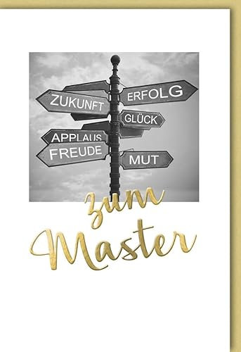 Verlag Dominique Glückwunschkarte zum Master Wegweiser, Glück, Erfolg - mit Umschlag