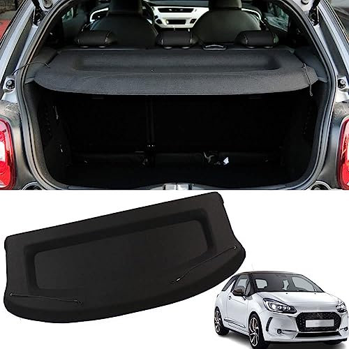 CAOXINZI Auto Ausziehbar Laderaumabdeckung für Citroen DS3 2010-2016, Auto Einziehbarer Kofferraumabdeckung Rollo Auto Frachtabdeckungen Kofferraum Schutz Abdeckung