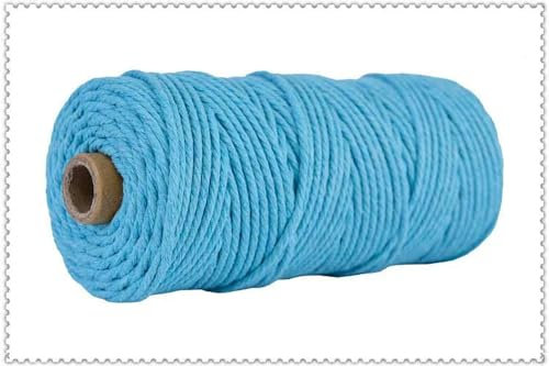 RAEF Handgefertigtes Boho-Dekor, 3 mm, Bunte Baumwollschnur, Seilfaden, gedrehte Makramee-Schnur, DIY, Zuhause, Hochzeit, Dekoration, 110 Yards