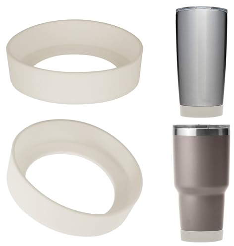 Linkidea Lot de 2 bottes de bouteille d'eau compatibles avec YETI Rambler Tumbler 20oz/30oz, tasse de voyage 20oz/30oz, manchon inférieur de bouteille en silicone (Champagne)