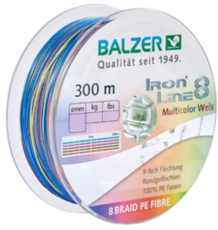 Balzer Ironline 8 Multicolor Wels - 300m Wallerschnur, Durchmesser/Tragkraft:0.60mm / 75.5kg