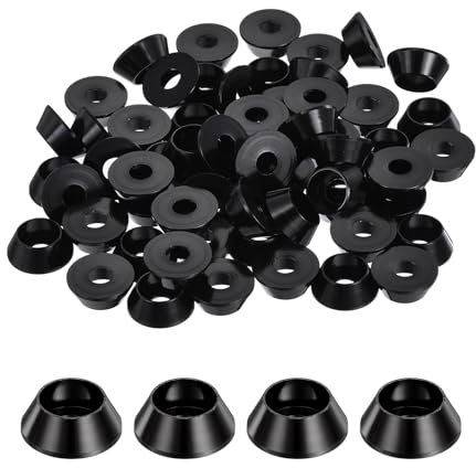 QUARKZMAN 60er Set M5 Konusbecher-Unterlegscheiben, eloxierte Aluminium-Dichtungen Kegel Senkkopf-Unterlegscheiben für Schraube RC/FPV/PC/Drone/Mechanische Zubehör-Modellteile (Schwarz)