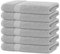 BANANALU 6 Handtücher Set 50x100cm 100% Baumwolle Gästehandtücher Handtuch Hellgrau