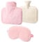 Kaisibum Wärmflasche mit Bezug und Schlafmaske 1L Wärmeflasche Abnehmbare und waschbare,Auslaufsicher Naturkautschuk,Hot Water Bottle Handwärmer für Erwachsene & Kinder Geschenk für Frauen Mädchen