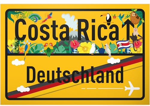 DankeDir! Costa Rica Ortsschild - Kunststoff Schild 30 x 20 cm - Geschenk Idee Gutschein Reise Urlaub Reisegutschein Männer & Frauen Geldgeschenk Abschiedskarte Geschenkidee Deko Karte