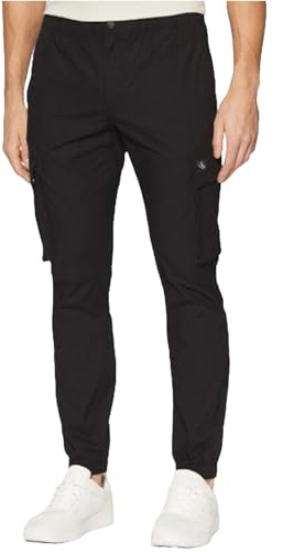 Calvin Klein Herren Cargo Hose Skinny Fit, Schwarz (Ck Black), 34W