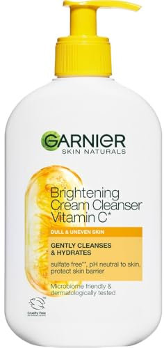 Garnier SkinActive Glow Booster Cream Cleanser Vitamin C Face Cleaning Gently Cleanses & Hydrates, 250 ml