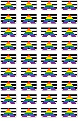Aufkleber: 25x15 mm, 36 Stück - Flagge - Straight Ally Pride - LGBTQ - für Auto, Laptop und mehr