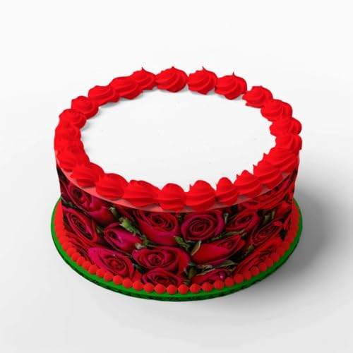 Tortenbänder Rote Rosen 4 Teilig aus Fondant Geburtstag, Hochzeit Tortenband essbar Essbare Tortendeko Geburtstagstorte