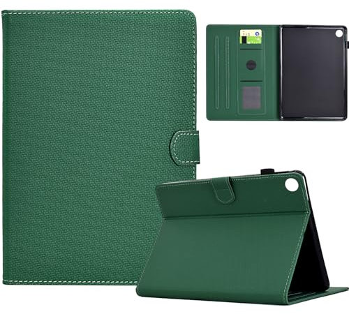 Custodia Cover per Kindle Fire HD 8 8 (7a/8a generazione, modello 2016/2017/2018), Mldjomid Tablet Custodia Protettiva Magnetica Cover con Sonno Sveglia - Texture in Fibra - Verde