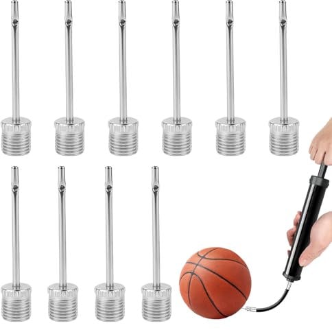 Football Pump Needle,10 PCS Ball Pump Needles with Enlarge Base,Football Pump Adapter Needle,Football Valve Needle,Ball Pump Needles UK for Inflating Sports Balls, Football, Basketball, Rugby Balls
