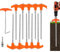Heavy Duty Screw Tent Stakes, 20cm Bodenanker Schrauben, Metall Gewinde Zeltheringe, Zelt Peg Camping Pfähle mit Sechskantschlüssel und T-Haken und Aufbew (10, orange)