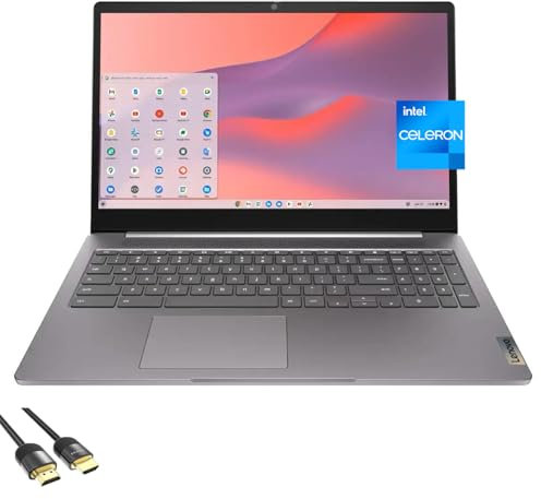 Lenovo IdeaPad 3i 3 Chromebook, 15.6 FHD Display, Intel N4500 Processor, 4GB RAM, 64GB eMMC, KeyPad, WiFi 6, USB-C, Micro SD Card Reader, HDMI, PDG HDMI Cable, US Version KB, Chrome OS