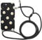 Kueqeay Coque avec Cordon pour iPhone 15 6,1 avec Motif Marguerite Noir Case, Aesthetic Silicone étui avec Collier Réglable Corde Souple TPU Antichoc Housse de Protection pour Femmes, 05