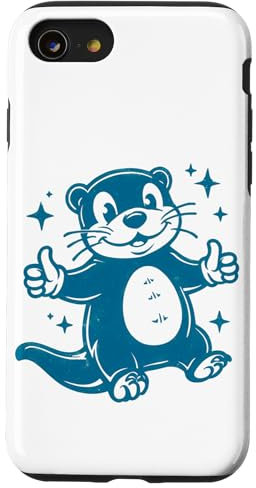 retro Cartoon Otter Hülle für iPhone SE (2020) / 7 / 8