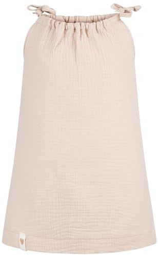 Smarilla Baby Mädchen Musselin Kleid Trägerkleid Sommerkleid Uni, Bekleidungsgröße: 122/128, Farbe: Beige