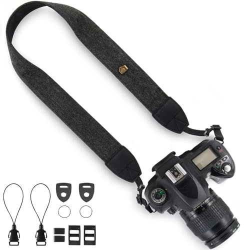 XILIYAI Camera Neck Strap, Grey Cotton Woven Camera Strap Adjustable Camera Strap for Camcorder,and Nikon,Canon,Sony,Minolta,Panasonic, Binoculars