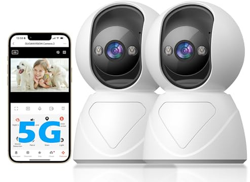 GUOANVISION 5G/2.4G Indoor Pan Tilt Security Camera,3MP House Cameras for Baby Monitor/Elder, WiFi CCTV Home Cameras, Alarm Siren, Night Vision, Two-way Talk, SD/Cloud