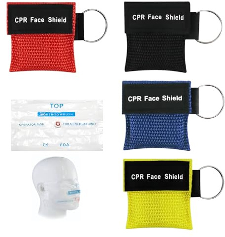 Beatmungsmaske Erste Hilfe,Erste Hilfe Beatmungsmaske Schlüsselanhänger,Face Beatmungstuch Schlüsselanhänger,Beatmungsbeutel Ambubeutel,Mund Zu Mund Beatmung Schutz,CPR Maske Schlüsselanhänger (4)