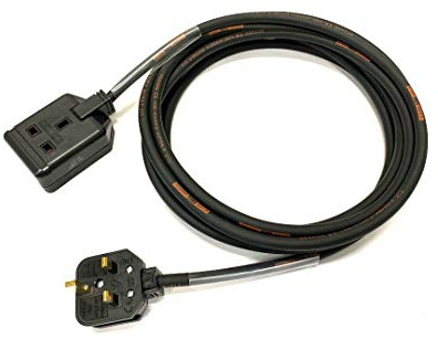 13 Amp 1-Gang Mains Power Extension Lead - Masterplug/Permaplug - 1.5mm² Heavy Duty H07RN-F Rubber Cable - 13A HO7 (3 Metre)