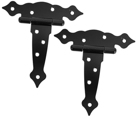 SEWACC 2 Stück Schwere Torscharnier aus Eisen mit Dekorativem Design für Holztore und Scheunentüren Korrosionsbeständig Robust Für Holzzäune und Bauernhoftore Schrauben Inklusive